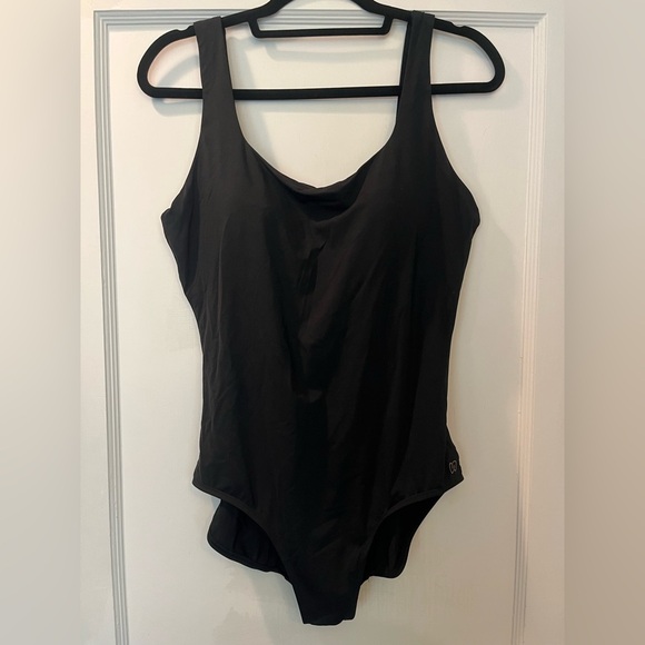 Calia Black Crisscross Back One Piece Swimsuit Size 14 - Picture 3 of 7